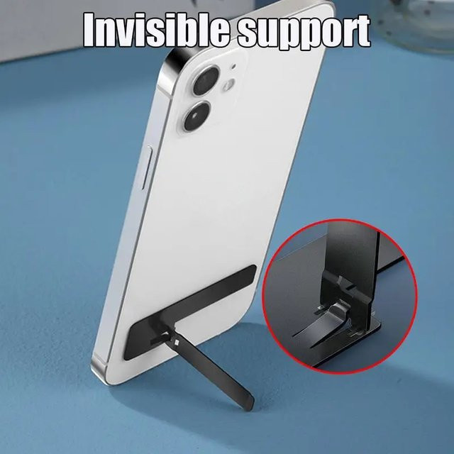 Tutew Faltbarer Handyhalter aus Edelstahl als universeller Desktop-Ständer für Samsung in Silber oder Schwarz - Bild 1