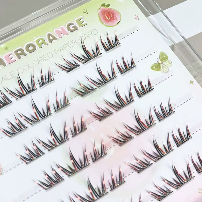 Herorange Wimpern Farbverlauf Rote Tränenförmig, Natürlich - Bild 4