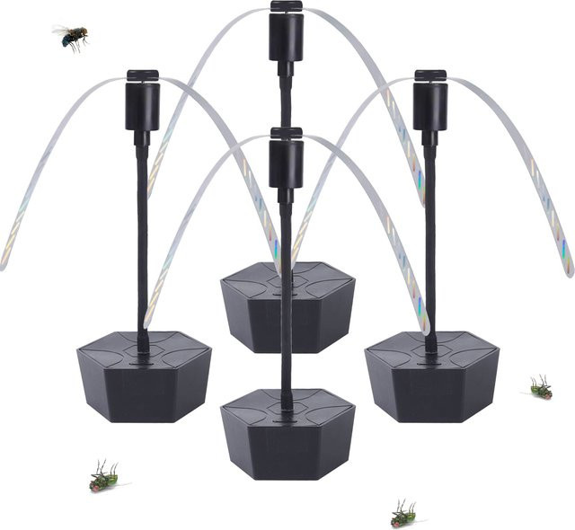 IGIDY Fliegenabwehr-Ventilator Schwarz, Einziehbar und Wiederaufladbar, Tischventilator für Outdoor-Partys, B/T/H: 26,5 x 11,0 cm - Bild 1