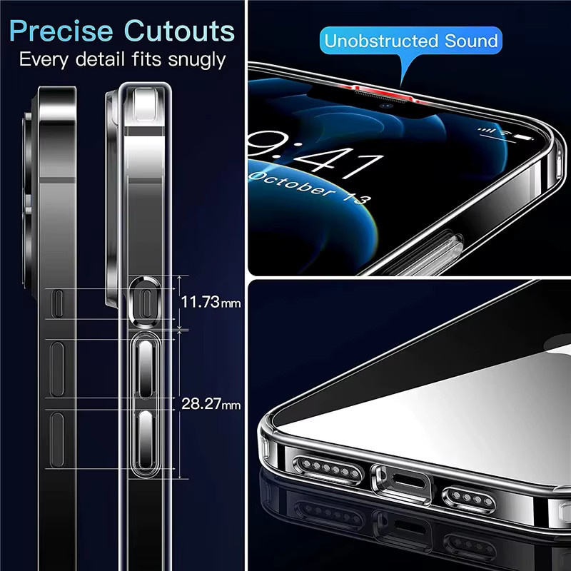 Transparente Silikon Handyhülle aus weichem TPU für iPhone 11 12 13 14 15 16 Pro Max Plus Mini - Bild 2