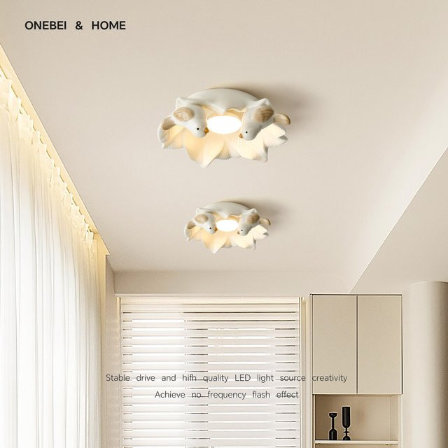 ONEBEI Nordische Moderne Keramik-Deckenleuchte für Wohnzimmer, Schlafzimmer und Flur - Bild 1