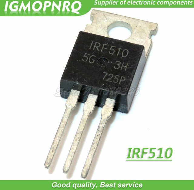10er Set IRF510PBF Mos-Feldeffekttransistor in Schwarz, 5,6 A, 100 V, TO-220 Gehäuse - Bild 1