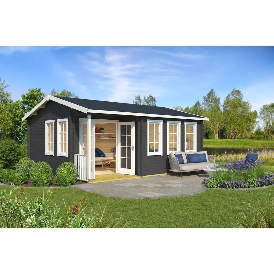 Lasita Maja Gartenhaus Sri Lanka in Carbongrau mit Satteldach B/H/T: 600 x 285 x 521,8 cm - Bild 2