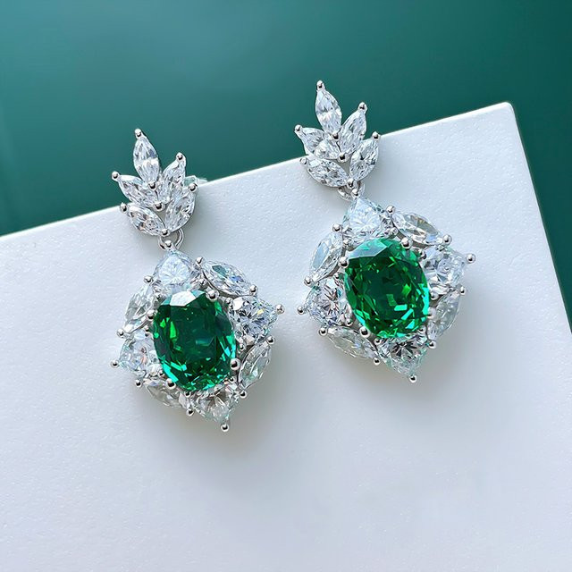 Huitan Bling Bling Ohrringe, Silber, Zirkonia, Damen - Bild 1