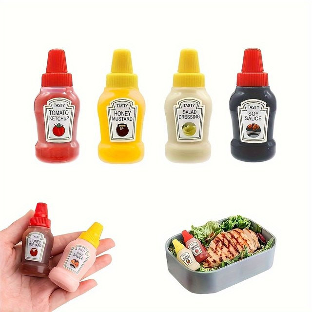 YOCITY Mini-Squeeze-Flaschen für Gewürze, Honig, Ketchup und Salatdressing, Quetschbare Behälter für Lunchboxen, 7,5 ml - Bild 1