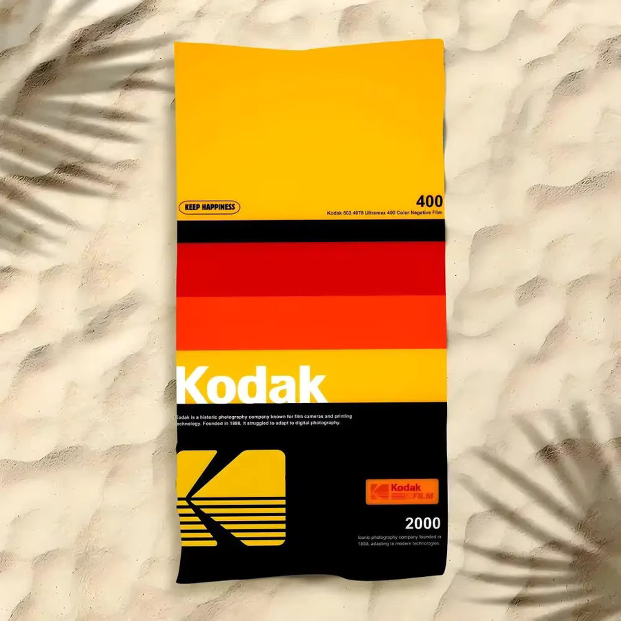 Kodak Mikrofaser Strandtuch schnelltrocknend in Weiß und Gelb für Camping, Sport und Reisen - Bild 3