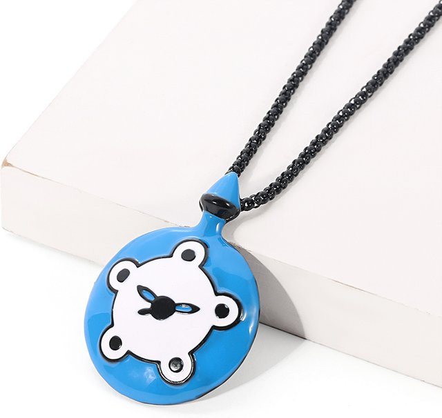 TAKARA TOMY Taschenuhr-Halskette, Emaille, Blau, Unisex - Bild 1