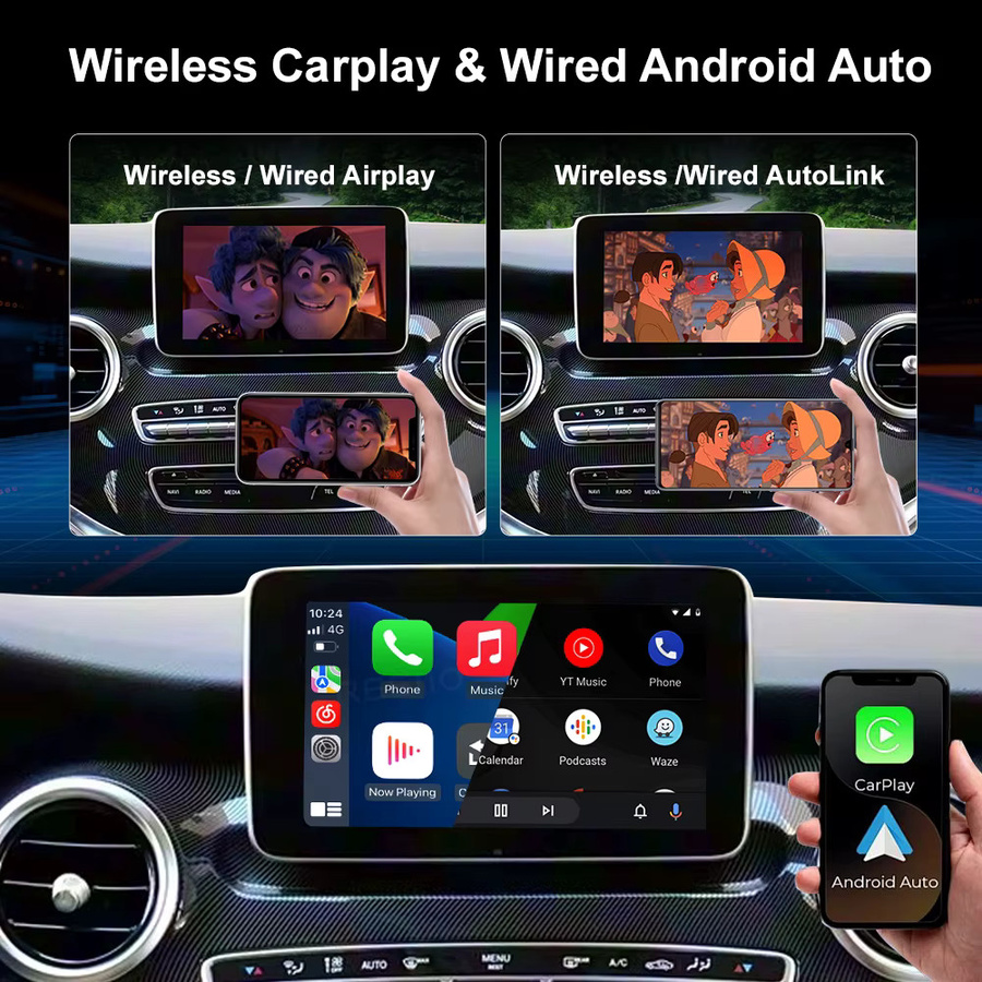 Wireless CarPlay und Android Auto Interface für Mercedes Benz V-Klasse W447 (2014–2018), Vito und Viano mit NTG5.0, Farbe: Schwarz - Bild 2
