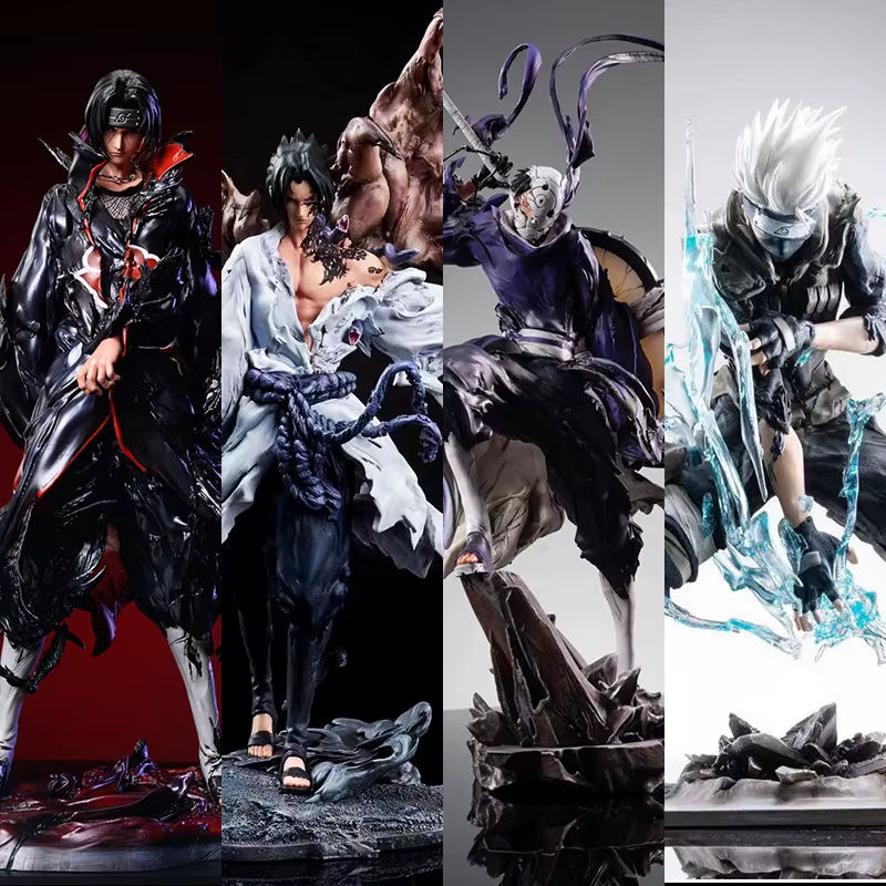 Tiemu Anime Actionfigur Sasuke Uchiha und Kakashi Hatake aus PVC, mehrfarbige Statue für deinen Schreibtisch - Bild 2