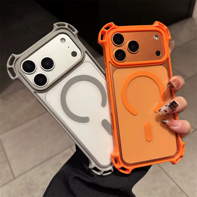 SUNWARD Stoßfeste transparente Schutzhülle mit MagSafe-Magnetfunktion für iPhone 11 bis iPhone 17 Pro Max Plus, kabellose Ladehülle in Transparent und Schwarz - Bild 1