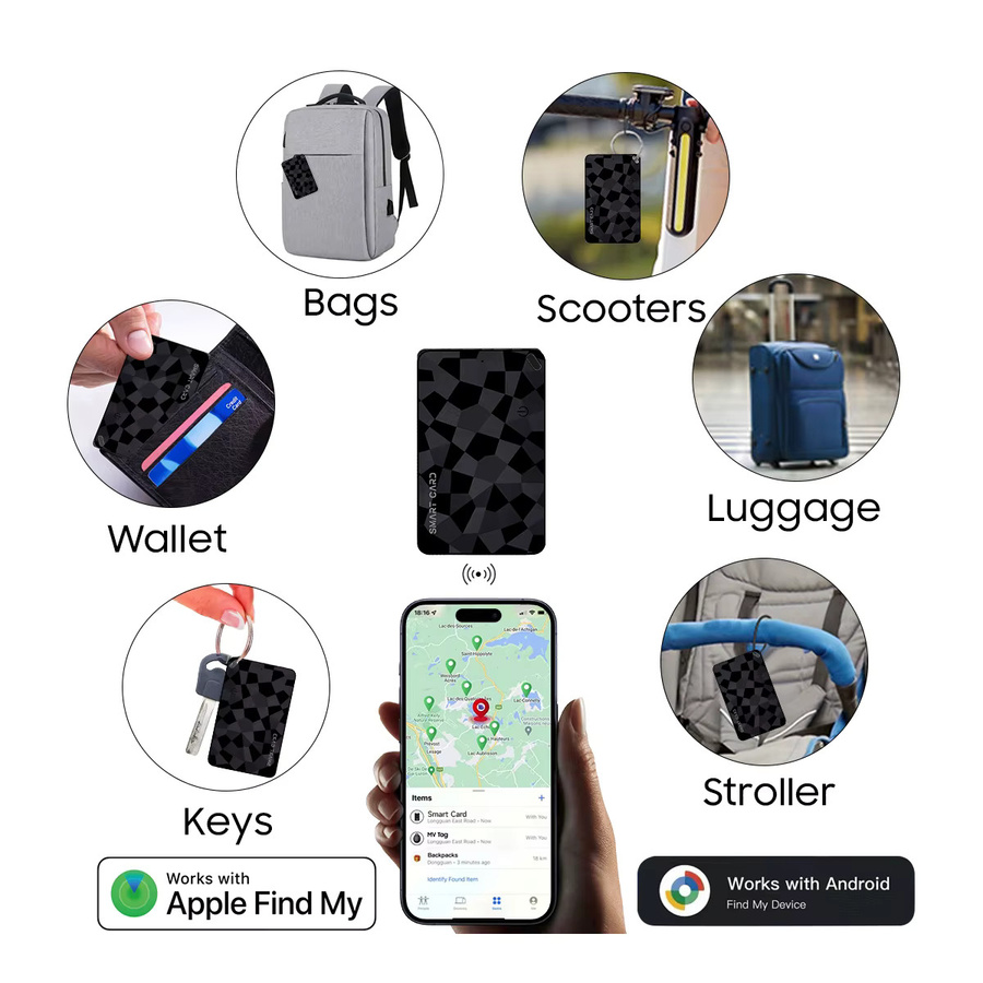 Leapii Smart Wallet Tracker in Schwarz für Android und iOS, kompatibel mit Find My Device oder Find Hub App für Wallet, Koffer und Taschen - Bild 4