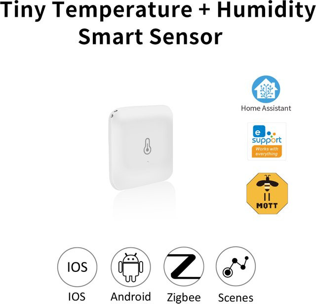 LINCUKOO Zigbee Kabelloser Intelligenter Sensor Weiß Kompakter Temperatur- und Feuchtigkeitsmonitor Kompatibel mit Alexa und Google Home Assistant - Bild 1