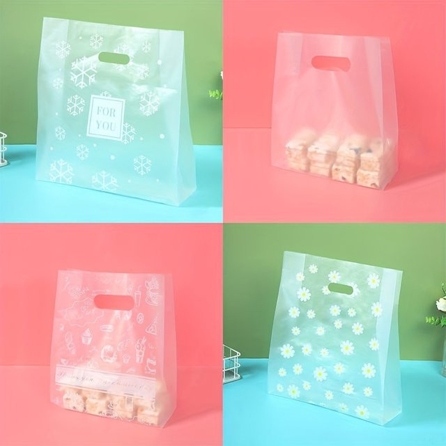 50 Stück transparente Gänseblümchen-Süßigkeitstüten aus Kunststoff für Kekse und DIY-Geschenkverpackungen - Bild 1