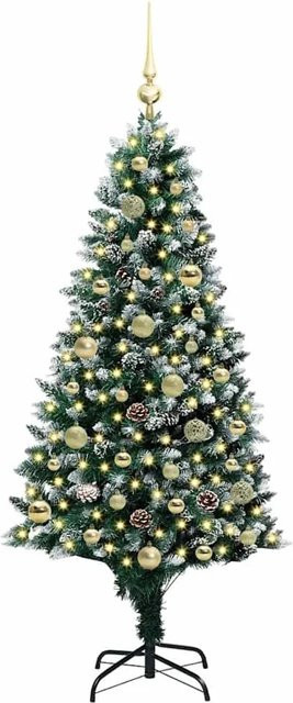 vidaXL Künstlicher Weihnachtsbaum mit 150 warmweißen LEDs in Grün, Höhe: 150 cm - Bild 1