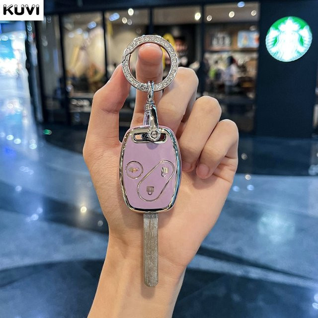 Kuvi TPU Schlüsselhülle für Honda Accord Civic CR-V Pilot Insight Ridgeline in Lila - Bild 1
