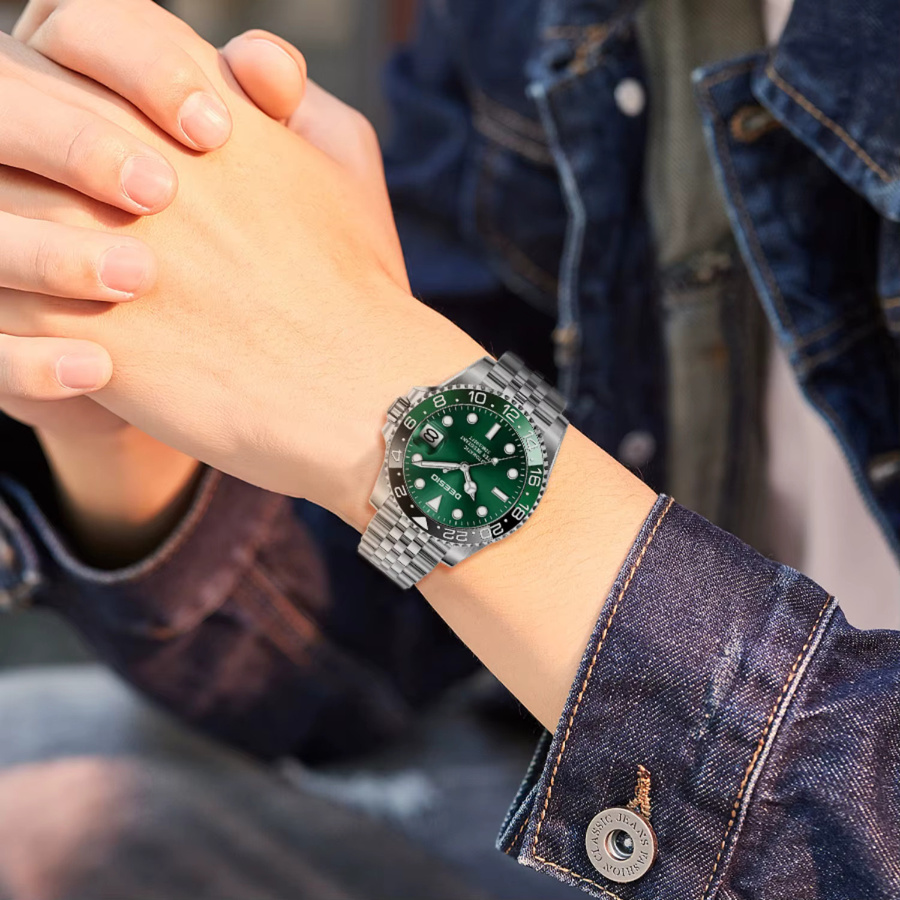 Deesio Armbanduhr Automatik, Edelstahl, Silber, Herren - Bild 5