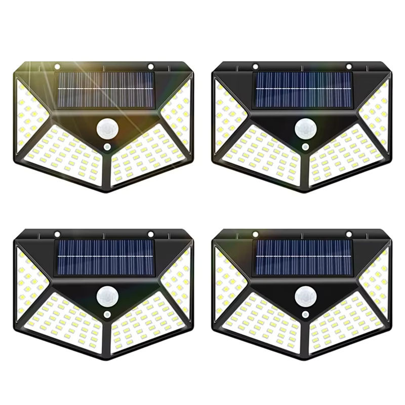 ESMARTER LED Solar Außenleuchte mit Bewegungssensor, wasserdichte Solar Wandlampe für Garten und Hof, Schwarz - Bild 2