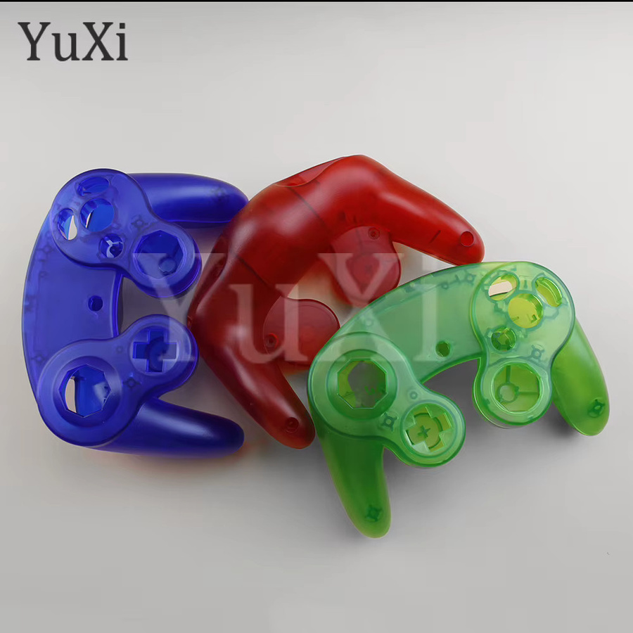 YuXi Gehäuse-Schalen-Set für Gamecube NGC Spielcontroller in Blau und Multicolour, Retro Ersatz-Zubehör für Ober- und Unterteil-Abdeckung - Bild 2