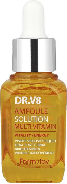 Farmstay Perlmutt V8 Ampullenlösung Multivitamin Serum, 30 ml, Hyaluronsäure - Bild 1