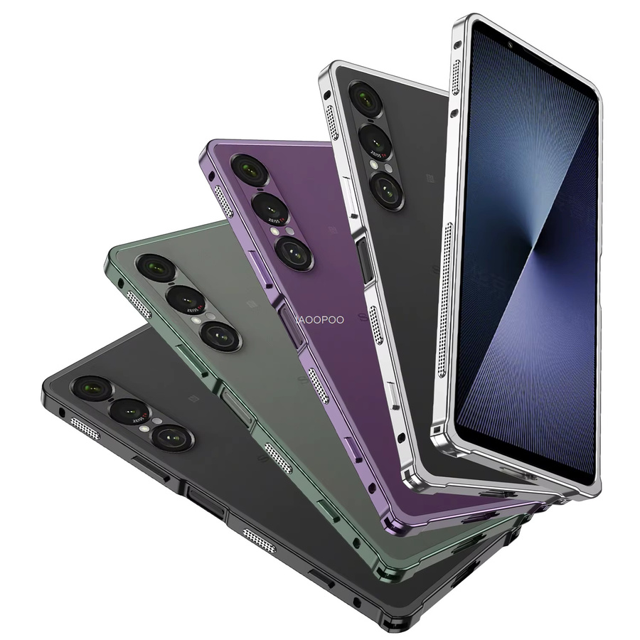 Ultradünne Aluminium-Metallrahmen-Schutzhülle für Sony Xperia 1 VIII, VII und VI in Schwarz - Bild 6