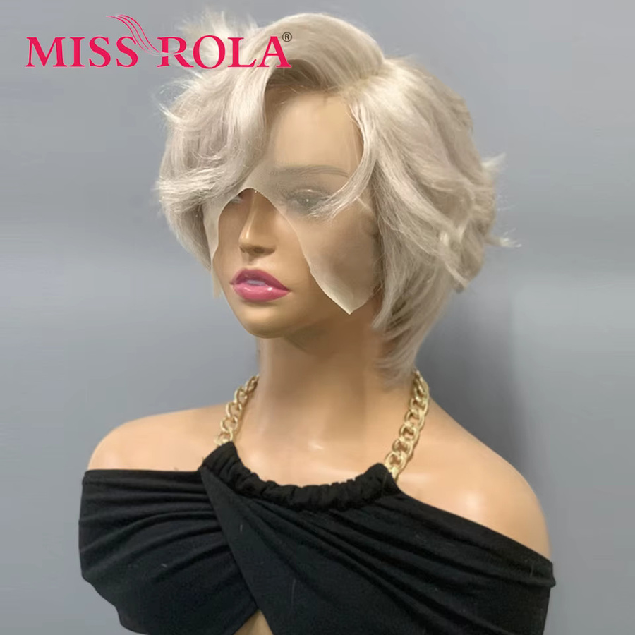 Miss Rola Haarperücke, Pixie-Schnitt, Grau, Echthaar, 180 % Dichte - Bild 2