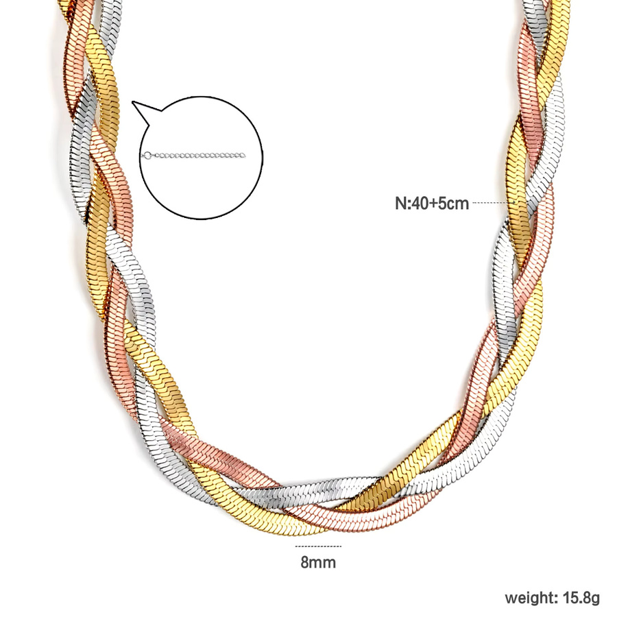 LUXUSTEEL Kreuzkette Edelstahl, Bunt, Punk, Unisex - Bild 1
