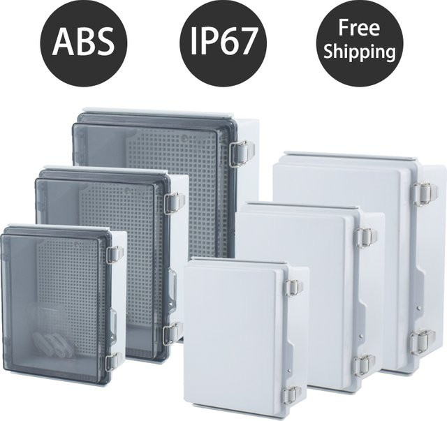 Wasserdichte Anschlussdose aus ABS-Kunststoff mit transparenter Abdeckung IP67, Stromverteilerkasten und Elektronikgehäuse in Grau und Transparent - Bild 1