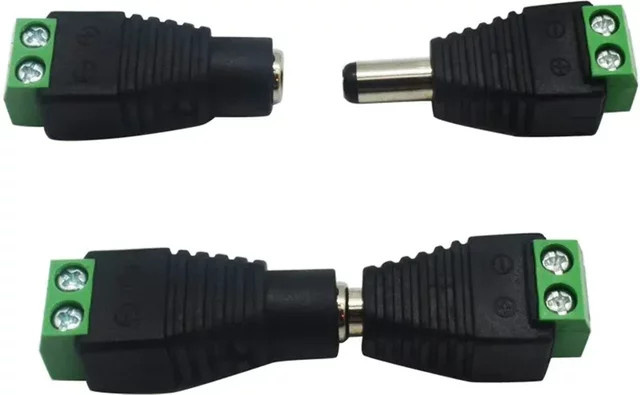 MJJC 5 Stück DC Stecker-Buchse-Verbinder 2,1 x 5,5mm 2-Pin Adapter für CCTV-Kamera und LED-Streifen Stromversorgung Anschluss - Bild 1