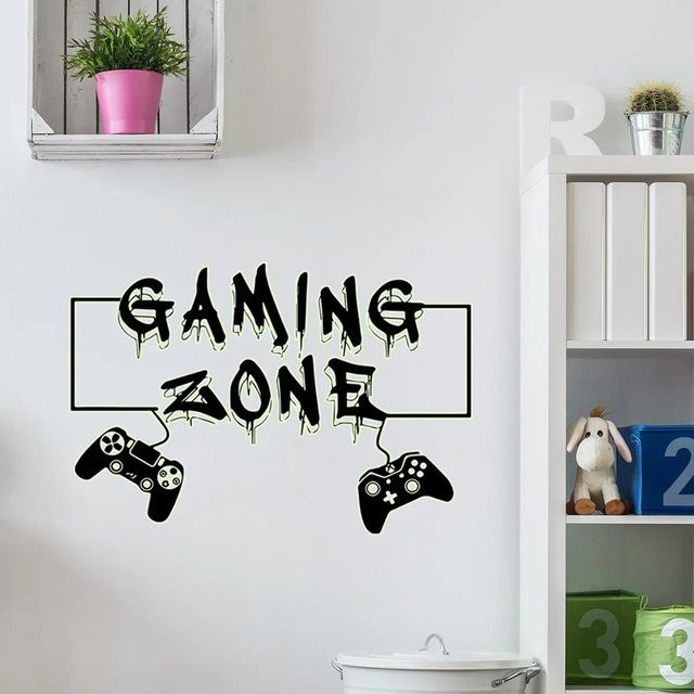 YEJET-Home Leuchtende Game Controller Wandaufkleber für dein Gaming-Zimmer in Grau und Schwarz, B/H: 40 x 60 cm - Bild 1