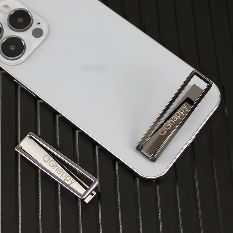 YTDMEN Ultradünner Handyhalter aus Metalllegierung, faltbarer Desktop-Handyständer in Silber - Bild 4