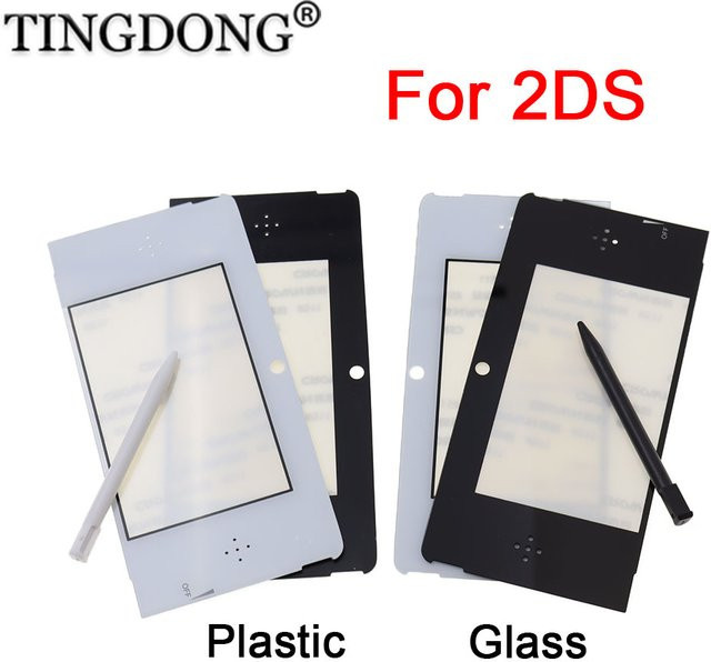 TingDong Set aus Bildschirmglas und Touchpen für Nintendo 3DS in Schwarz und Weiß - Bild 1