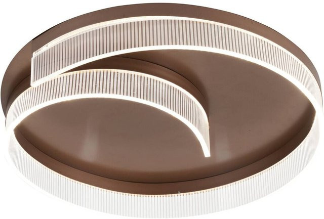 POCOline LED-Deckenleuchte Alena in Cappuccino, rundes Metall-Design, dimmbar mit Fernbedienung, Höhe: 10 cm, Durchmesser: 50 cm - Bild 1