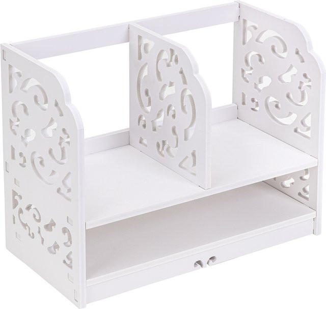 Ordnungsregal Ornamente von Genialo in Weiß mit floralem Design und Rückwand - Bild 1