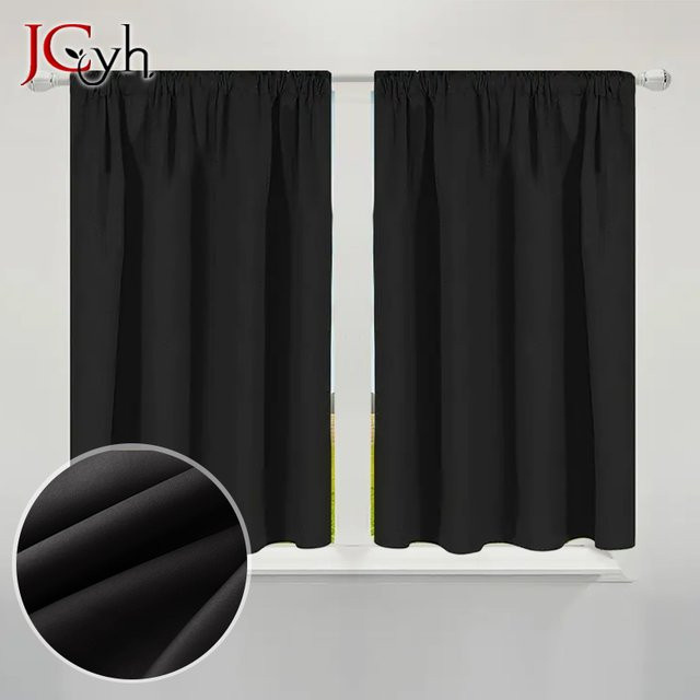JCYH Moderne Verdunkelungsvorhänge aus Satin, Thermoisoliert, B/H: 100 x 150 cm - Bild 1
