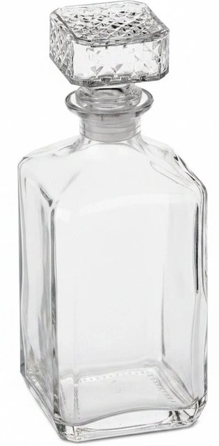 Relaxdays Whisky Karaffe aus Glas in Transparent mit Glasstopfen, H x B x T: 23 x 9 x 9 cm - Bild 1