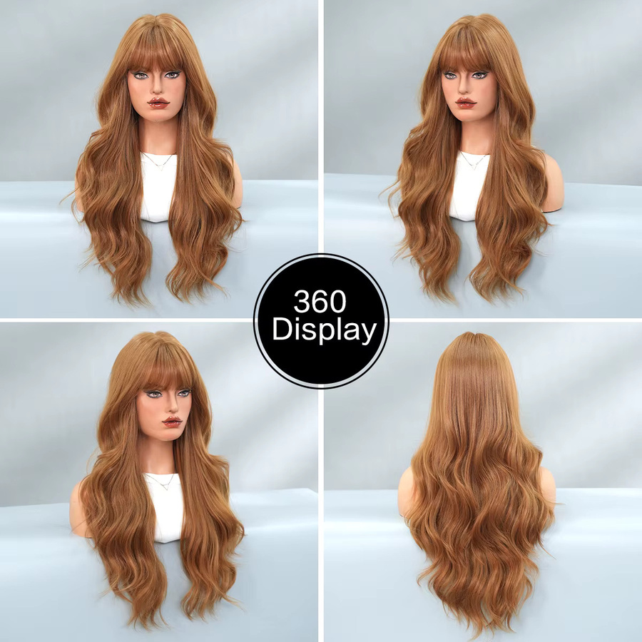 7JHH WIGS Perücke, goldbraun, Body-Wave, Damen, synthetisch - Bild 3