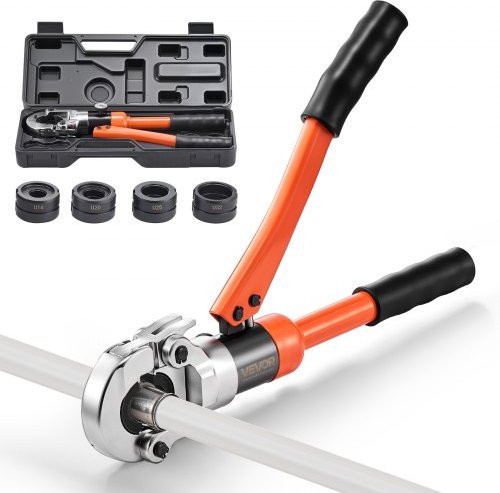 VEVOR Hydraulische Presszange Set für PEX- und Aluminium-Kunststoff-Rohre in Orange mit U16 U20 U25 U32 Pressbacken und Tragekoffer - Bild 1