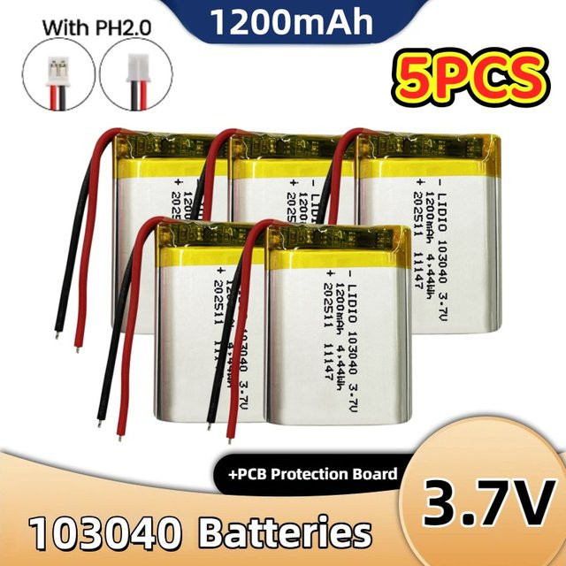 SCRCEO Polymer-Lithium-Akku 3,7V 1200mAh in Silber für GPS-Navigatoren, MP3/MP4/MP5-Player, Bluetooth-Headsets und PS4-Batterien - Bild 1