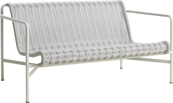 HAY Palissade Cord Lounge Sofa in Grau mit Stahlgestell und UV-beständigem Cord aus recyceltem Polyester