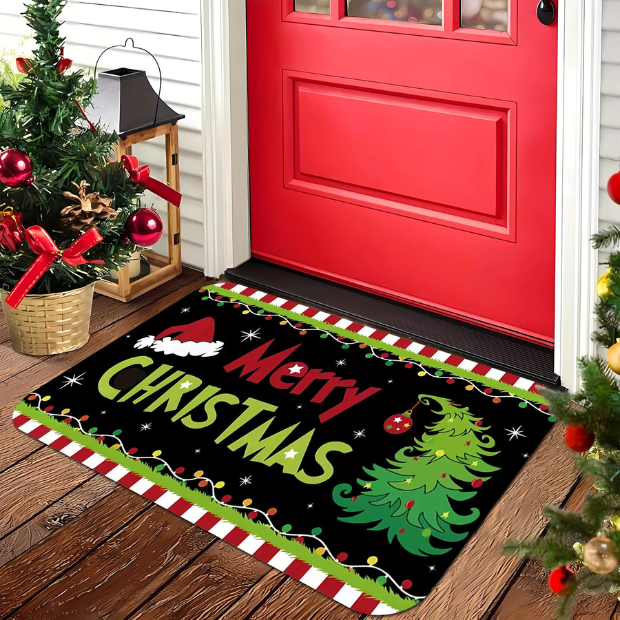 VIKAMA Weihnachtsteppich Motivierte Fußmatte für Wohnzimmer, Schlafzimmer und Outdoor, Mehrfarbig, B/T: 60 x 40 cm - Bild 3