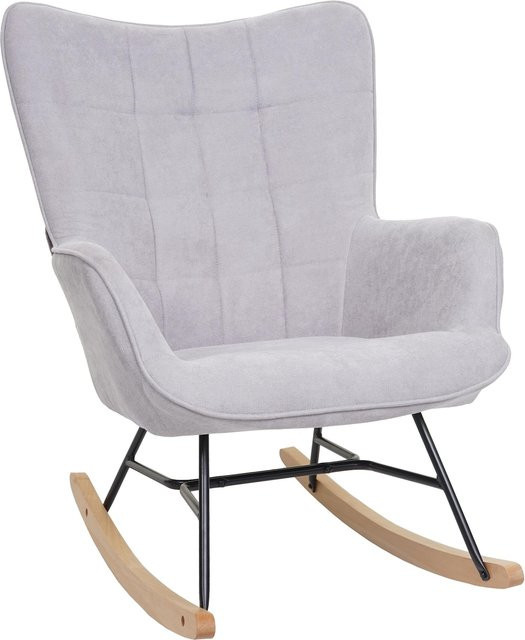 Schaukelstuhl MCW-K36 Relaxsessel aus Stoff in Grau mit Armlehnen und ÖKO-TEX Standard - Bild 1