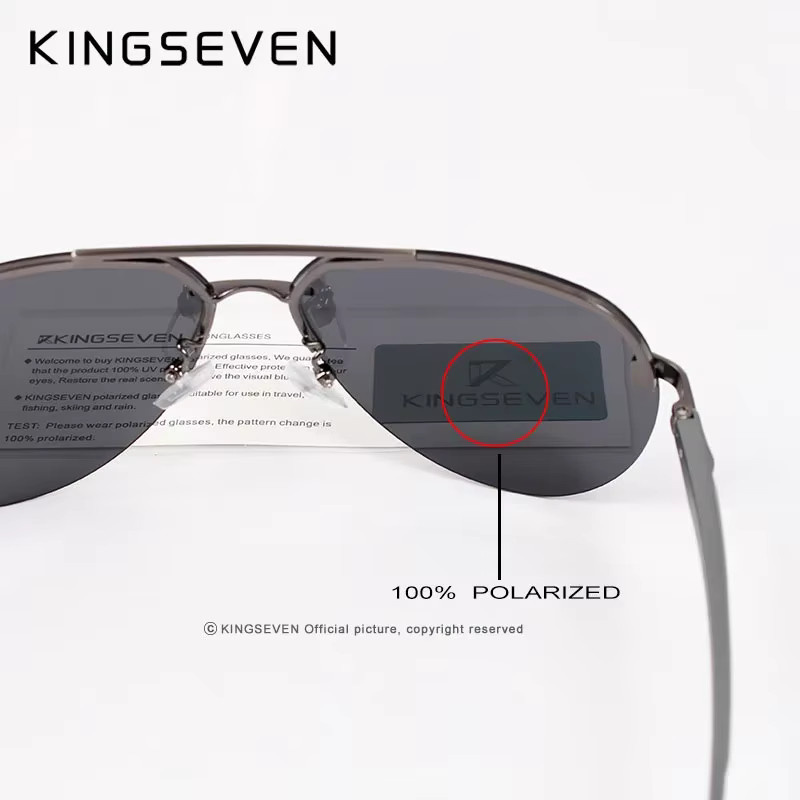 KINGSEVEN Sonnenbrille Piloten, randlos, polarisiert, Unisex - Bild 3