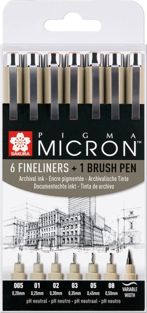 SAKURA Pigma Micron Pigment Liner Set in Schwarz - Bild 1