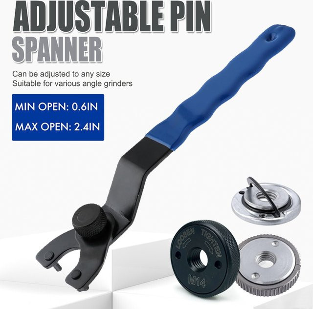QDS Einstellbarer Winkelgrinder Schlüssel aus Kunststoff für Reparaturarbeiten und Haushalt - Bild 1