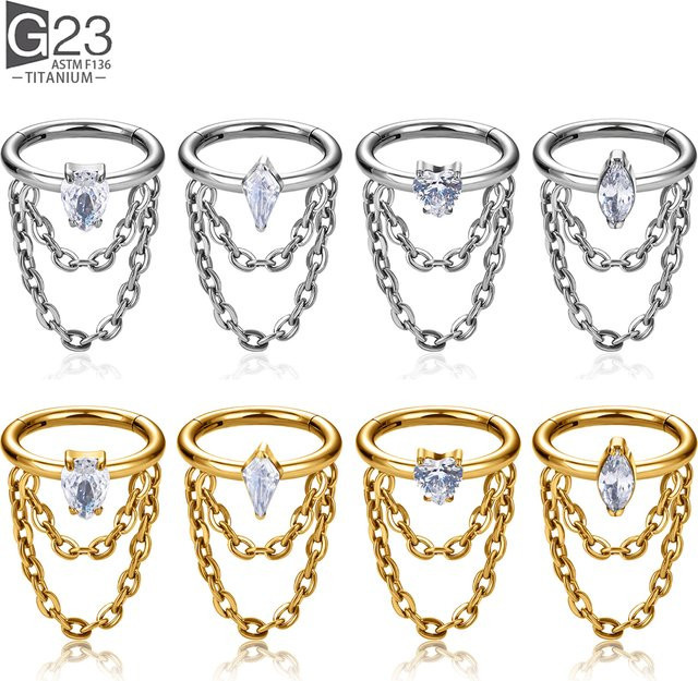 UHERA Piercing Nasenring Titan, Zirkonia, Unisex - Bild 1