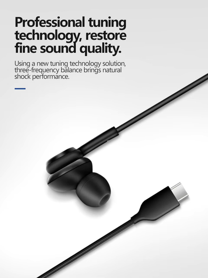 Samsung USB-C In-Ear-Kopfhörer mit HiFi Bass Stereo in Schwarz für Galaxy S24 S23 S22 A53 A52 Note 20 - Bild 2