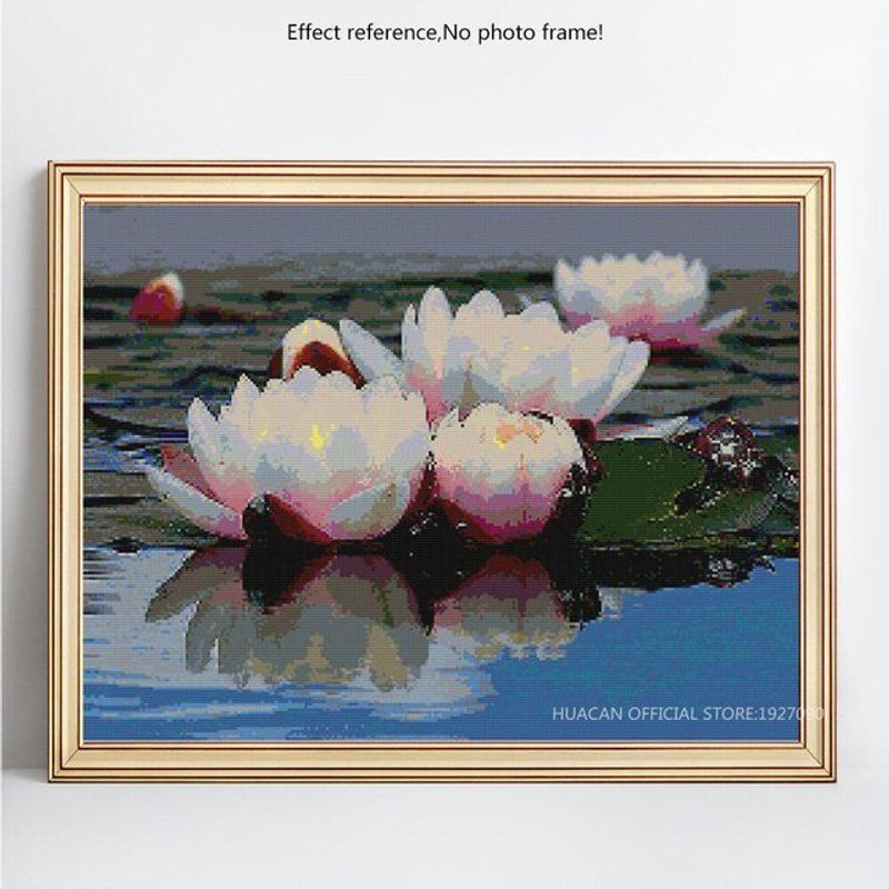 FIYO Diamond Painting Set Lotus 5D DIY Mosaik Stickerei in Mehrfarbig, B/H: 20 x 30 cm - Bild 5