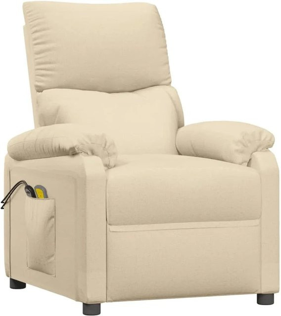 vidaXL Elektrischer Massagesessel aus Stoff in Creme mit Armlehnen - Bild 1