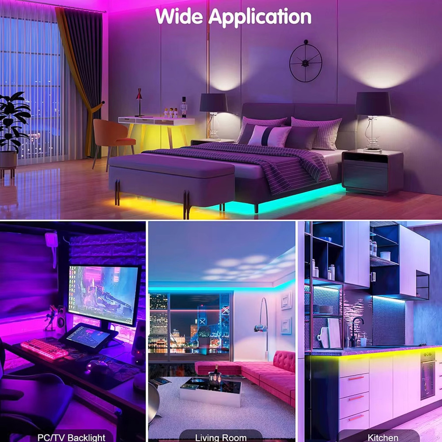 CENFAYA Tuya Zigbee COB RGB LED-Streifen 12V, dimmbar, Multicolor, kompatibel mit Alexa, Google Assistant und SmartThings - Bild 5