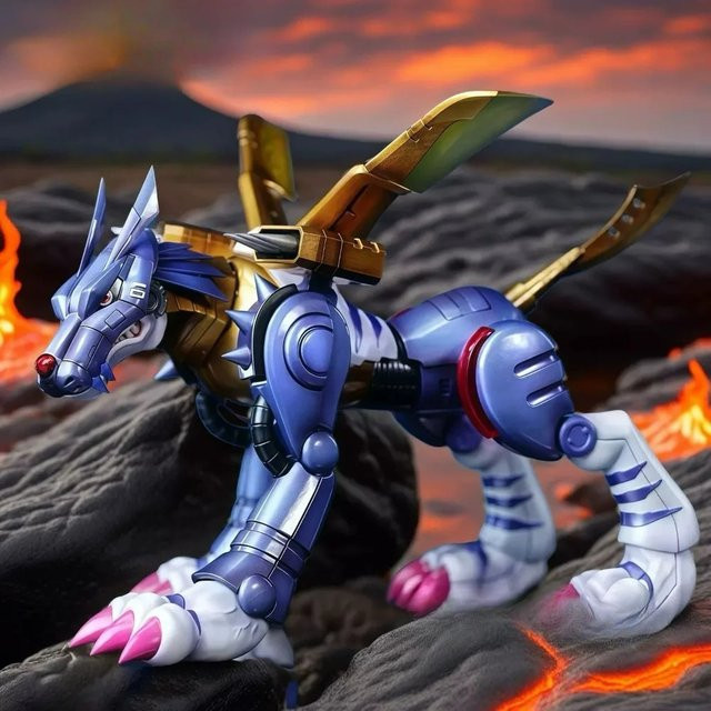 Bandai Digimon Garurumon Actionfigur, Metall, PVC, 9 cm - Bild 1